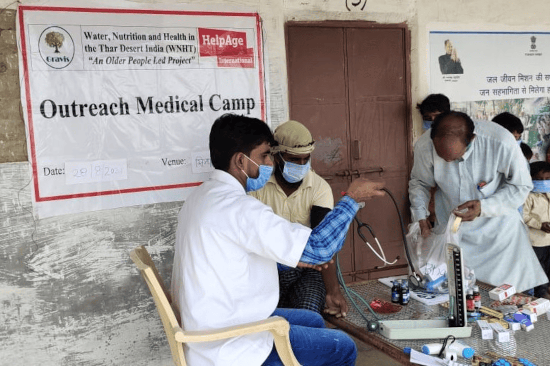 Community peoples getting checkup at medical health camp